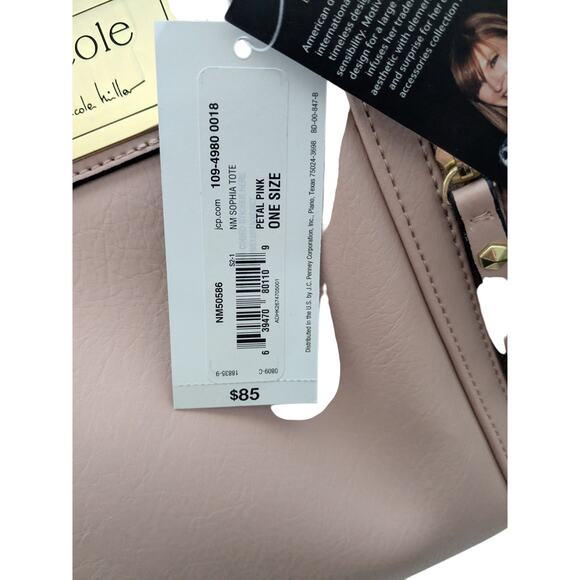NWT Nicole Miller SOPHIA Large Tote with Zippers and Studs MSRP $85 - Picture 10 of 10